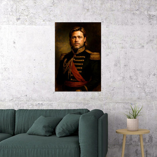 Brad Pitt Celebrity Poster Funny Celebrity Wall Art Pop Culture Decor Faux Oil Painting Art Print - xonomax