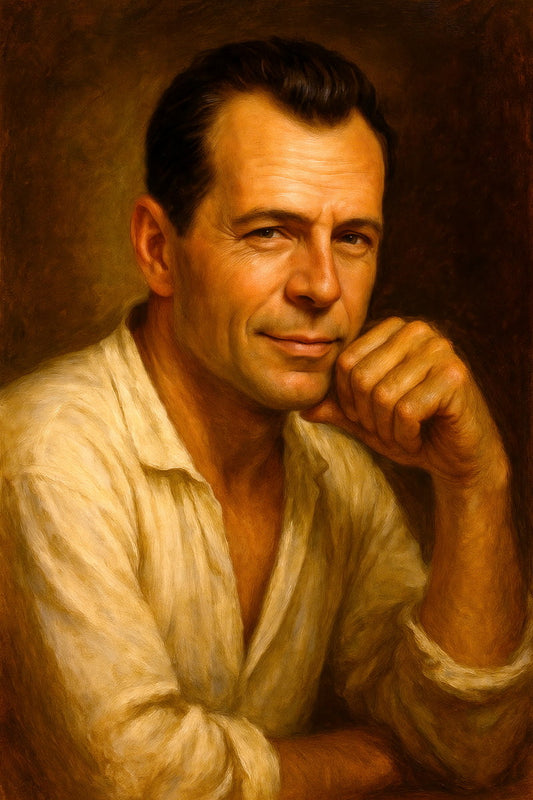 Bruce Willis Young Celebrity Poster Funny Celebrity Wall Art Pop Culture Decor Faux Oil Painting Art Print - xonomax