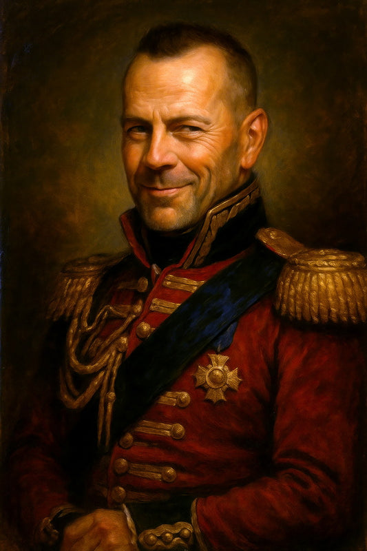 Bruce Willis Celebrity Poster Funny Celebrity Wall Art Pop Culture Decor Faux Oil Painting Art Print - xonomax