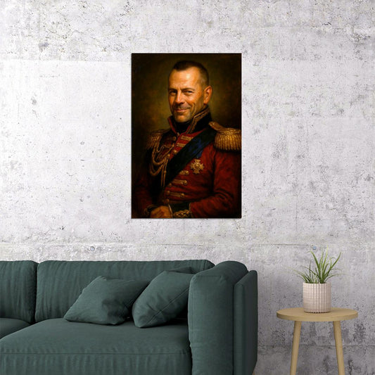 Bruce Willis Celebrity Poster Funny Celebrity Wall Art Pop Culture Decor Faux Oil Painting Art Print - xonomax