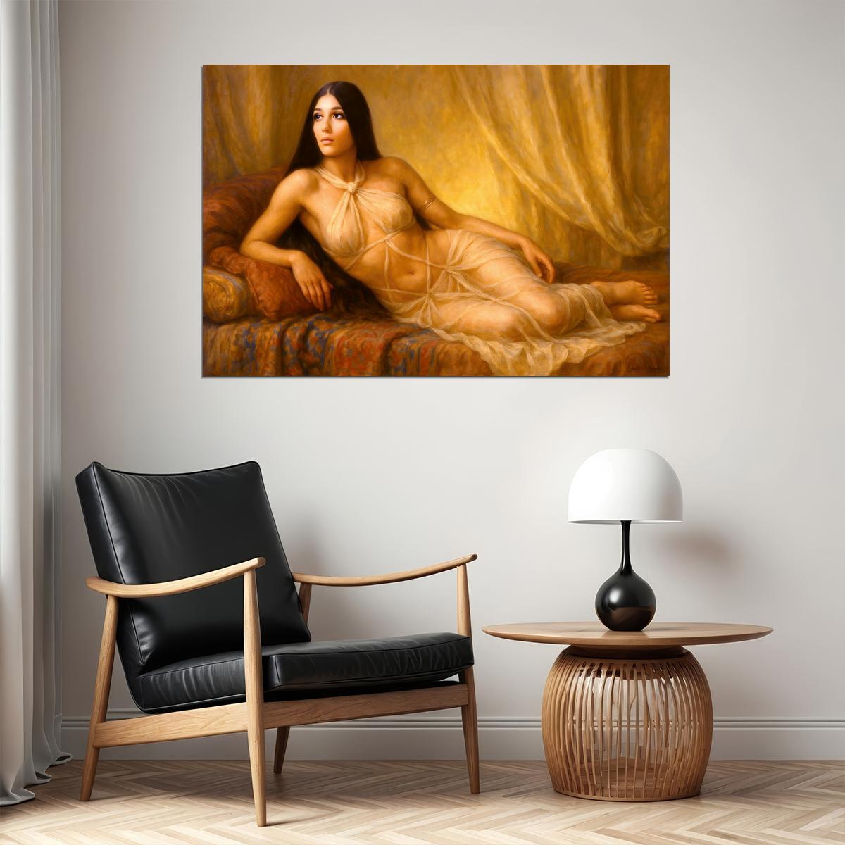 Cher Young Celebrity Poster Funny Celebrity Wall Art Pop Culture Decor Faux Oil Painting Art Print - xonomax