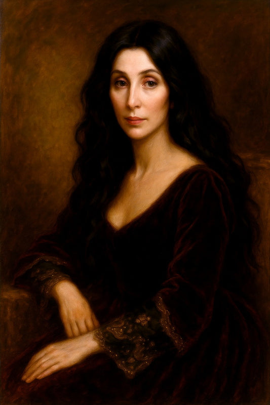 Cher Celebrity Poster Funny Celebrity Wall Art Pop Culture Decor Faux Oil Painting Art Print - xonomax