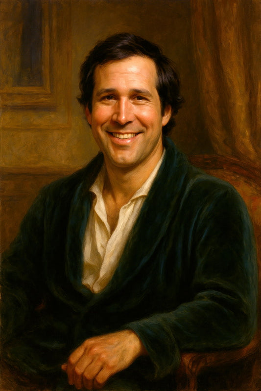 Chevy Chase Celebrity Poster Funny Celebrity Wall Art Pop Culture Decor Faux Oil Painting Art Print - xonomax