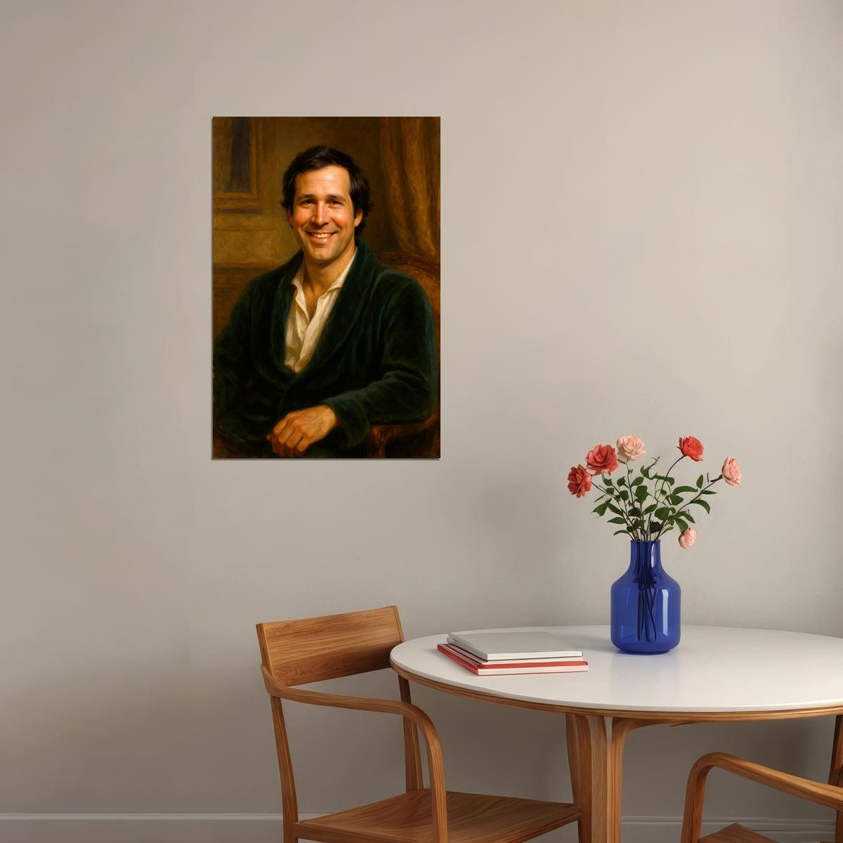 Chevy Chase Celebrity Poster Funny Celebrity Wall Art Pop Culture Decor Faux Oil Painting Art Print - xonomax