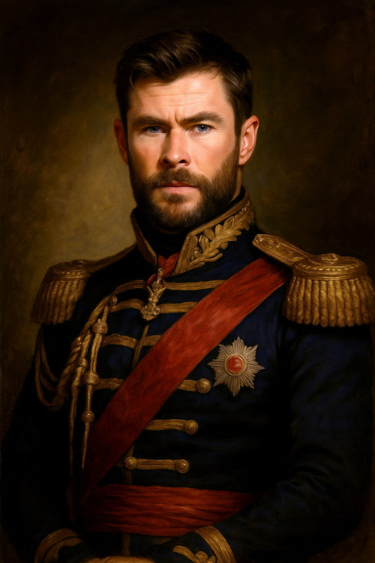 Chris Hemsworth Celebrity Poster Funny Celebrity Wall Art Pop Culture Decor Faux Oil Painting Art Print - xonomax