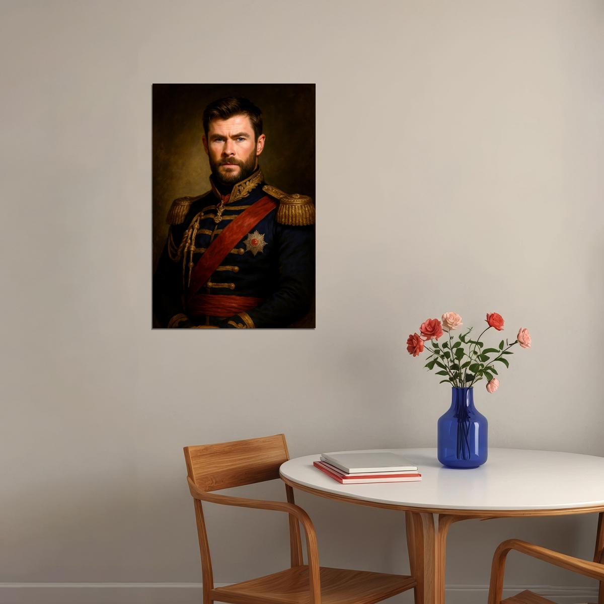 Chris Hemsworth Celebrity Poster Funny Celebrity Wall Art Pop Culture Decor Faux Oil Painting Art Print - xonomax