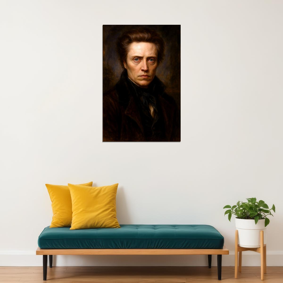 Christopher Walken Celebrity Poster Funny Celebrity Wall Art Pop Culture Decor Faux Oil Painting Art Print - xonomax