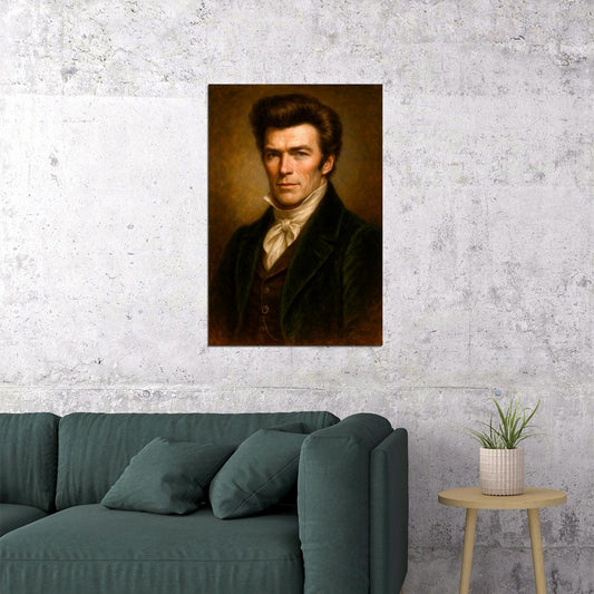 Clint Eastwood Celebrity Poster Funny Celebrity Wall Art Pop Culture Decor Faux Oil Painting Art Print - xonomax