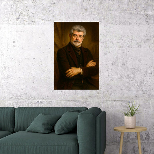 George Lucas Celebrity Poster Funny Celebrity Wall Art Pop Culture Decor Faux Oil Painting Art Print - xonomax
