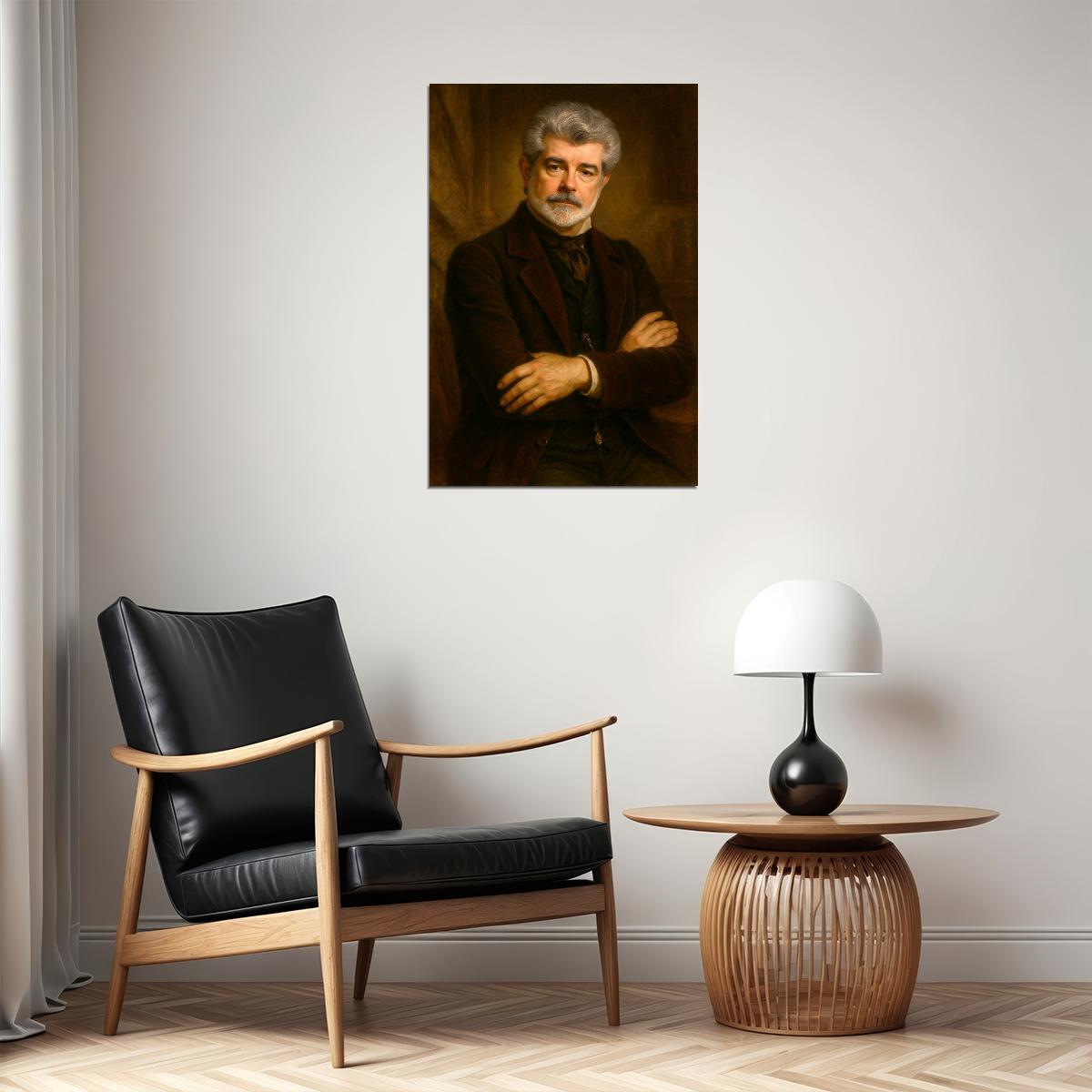 George Lucas Celebrity Poster Funny Celebrity Wall Art Pop Culture Decor Faux Oil Painting Art Print - xonomax