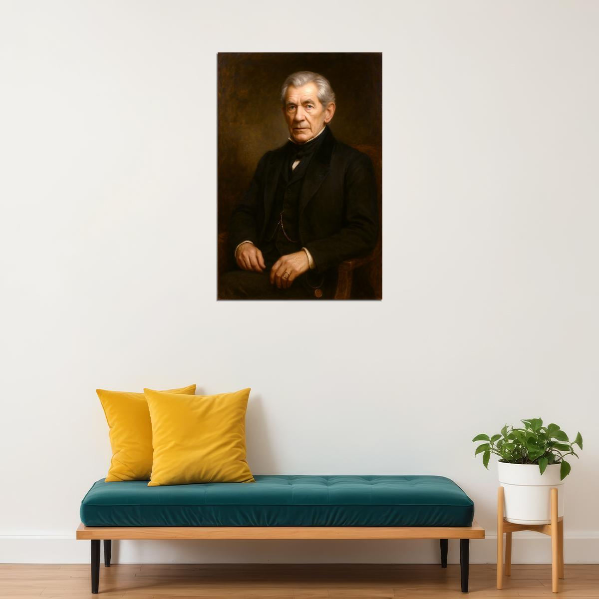 Ian Mckellen Celebrity Poster Funny Celebrity Wall Art Pop Culture Decor Faux Oil Painting Art Print - xonomax