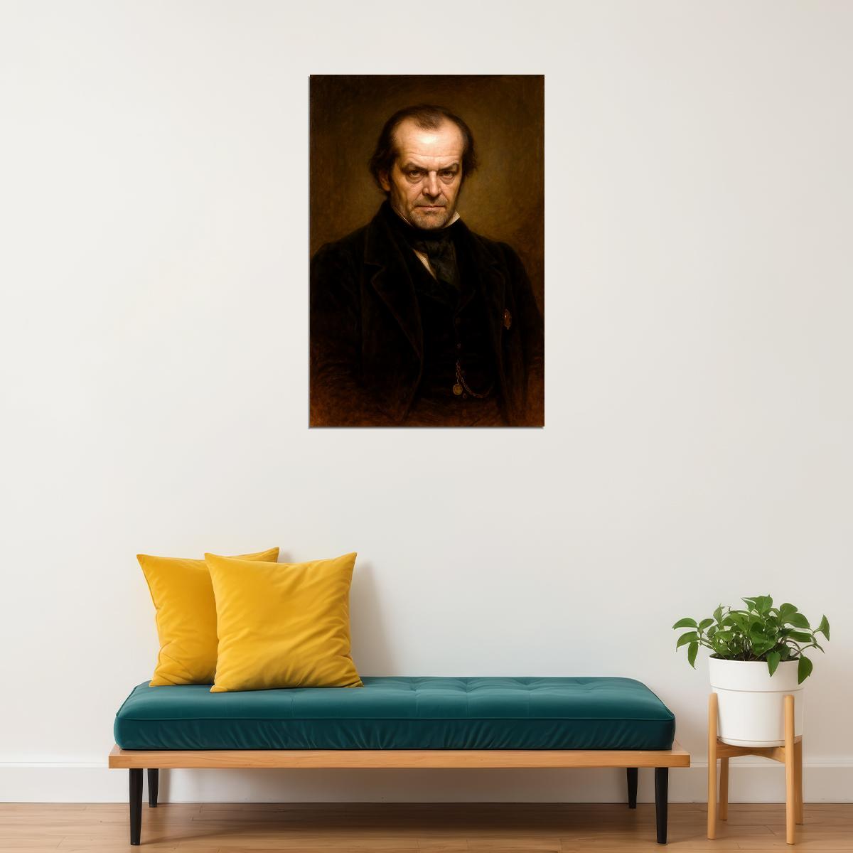 Jack Nicholson Celebrity Poster Funny Celebrity Wall Art Pop Culture Decor Faux Oil Painting Art Print - xonomax