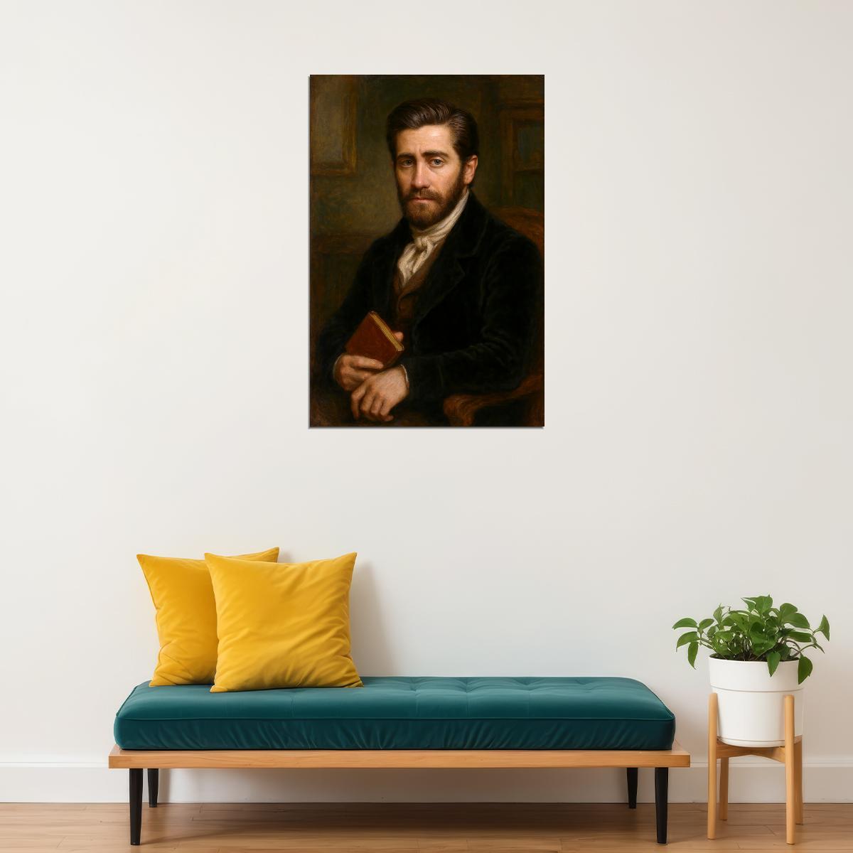 Jake Gyllenhaal Celebrity Poster Funny Celebrity Wall Art Pop Culture Decor Faux Oil Painting Art Print - xonomax