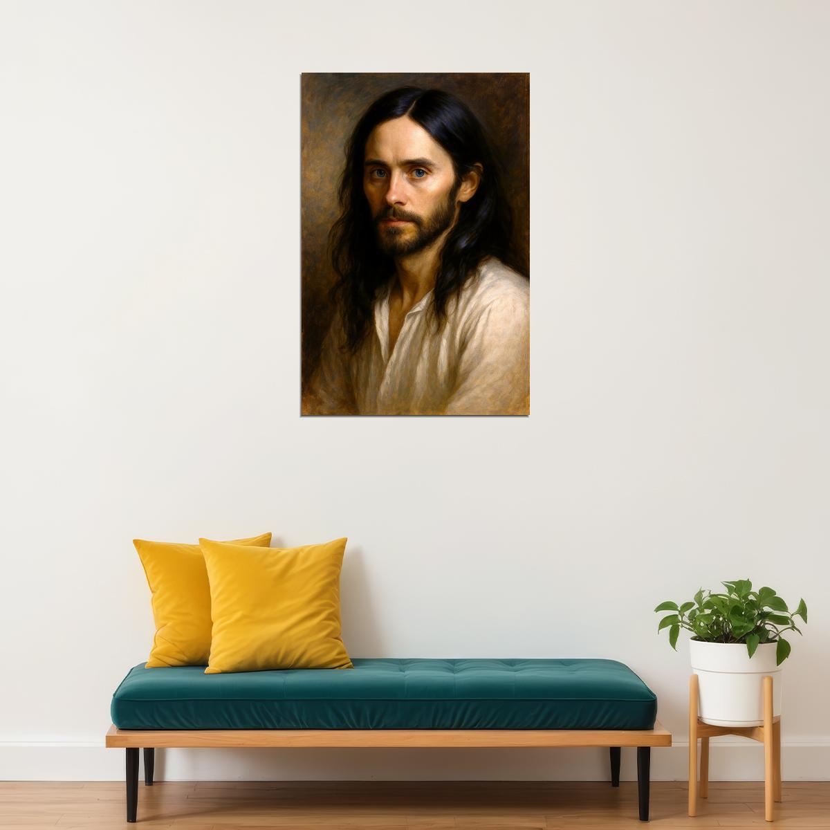 Jared Leto Celebrity Poster Funny Celebrity Wall Art Pop Culture Decor Faux Oil Painting Art Print - xonomax