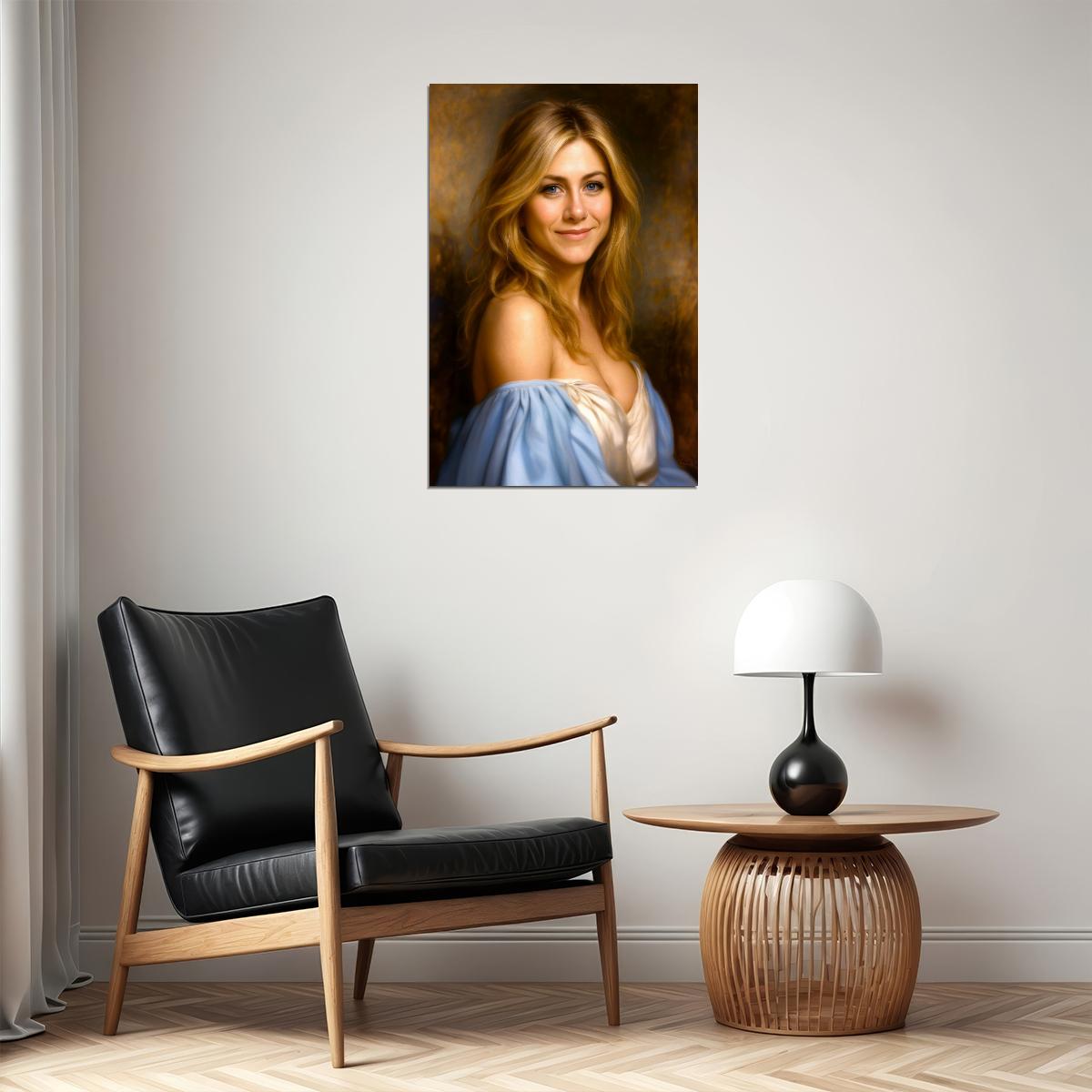 Jennifer Aniston Celebrity Poster Funny Celebrity Wall Art Pop Culture Decor Faux Oil Painting Art Print