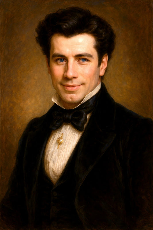 John Travolta Celebrity Poster Funny Celebrity Wall Art Pop Culture Decor Faux Oil Painting Art Print