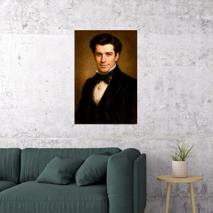 John Travolta Celebrity Poster Funny Celebrity Wall Art Pop Culture Decor Faux Oil Painting Art Print