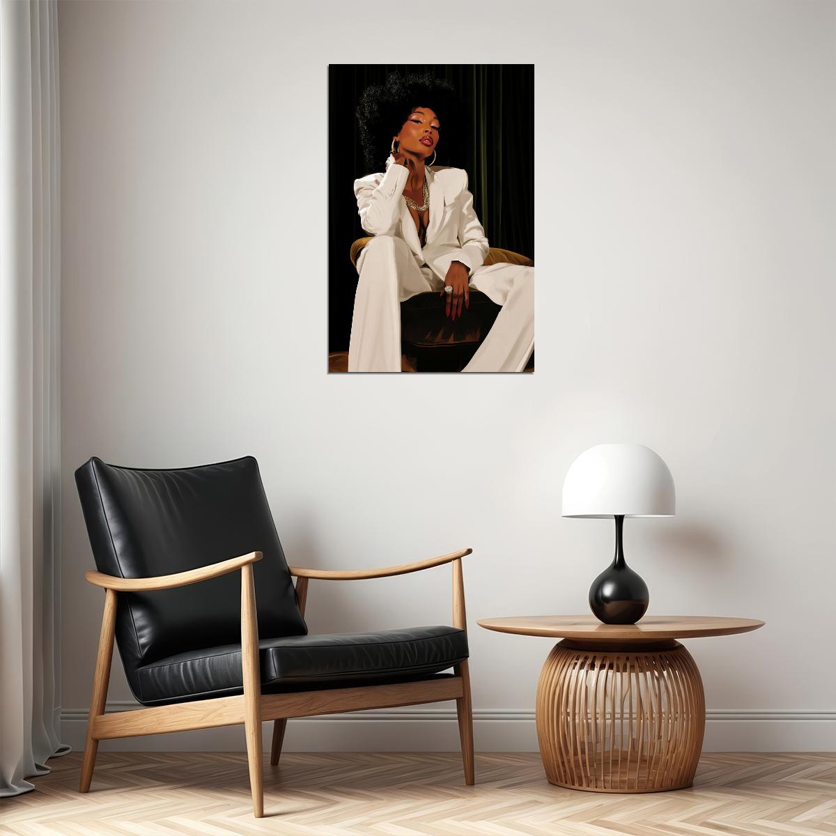 Black Woman Luxury Wall Art African American Poster Black Girl Art Print Living Room Office Dressing Room Classy Decor - xonomax