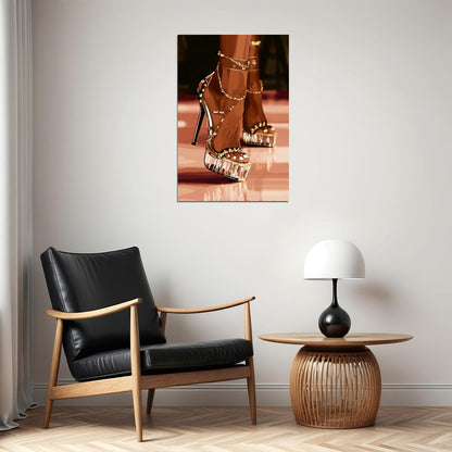 High Heels Wall Art Black Woman African American Poster Black Girl Art Print Dressing Room Entryway Fashion Decor - xonomax