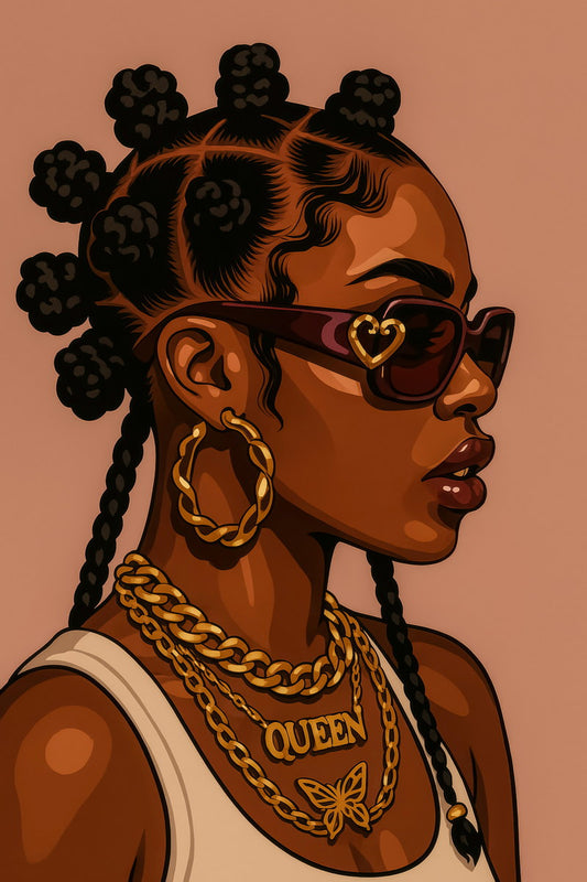 Queen Wall Art Black Woman African American Poster Black Girl Art Print Living Room Dorm Statement Decor - xonomax