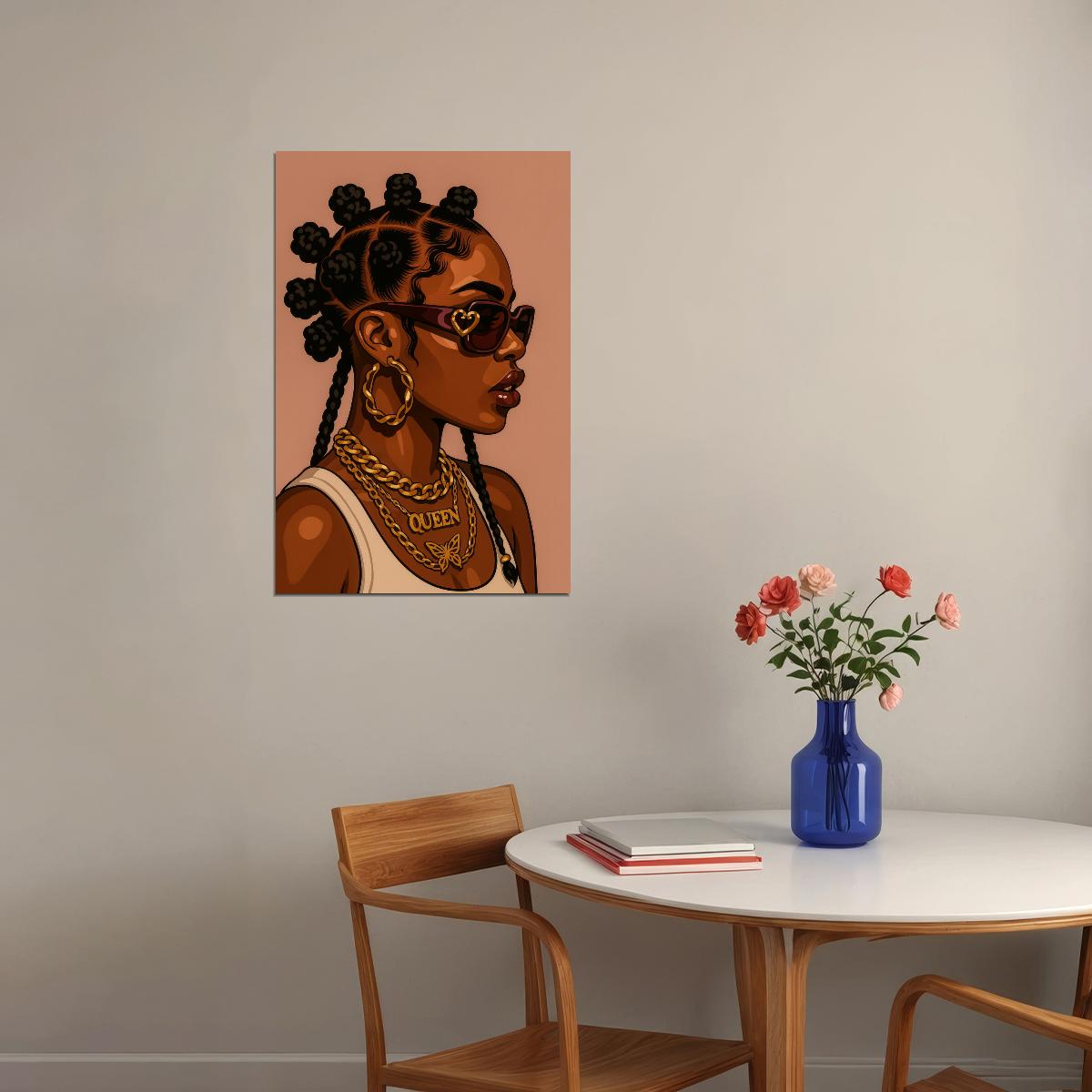 Queen Wall Art Black Woman African American Poster Black Girl Art Print Living Room Dorm Statement Decor - xonomax