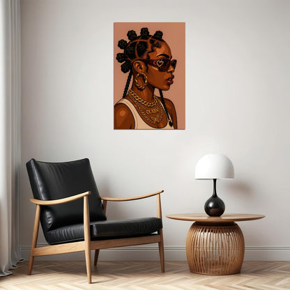 Queen Wall Art Black Woman African American Poster Black Girl Art Print Living Room Dorm Statement Decor - xonomax