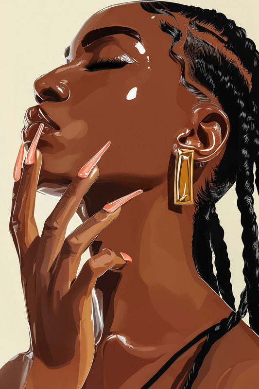 Sensual Wall Art Black Woman African American Poster Black Girl Art Print Bedroom Bathroom Glam Decor