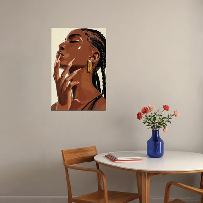 Sensual Wall Art Black Woman African American Poster Black Girl Art Print Bedroom Bathroom Glam Decor