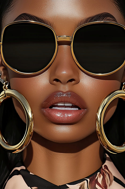 Sunglasses Wall Art Black Woman African American Poster Black Girl Art Print Living Room Hallway Fashion Decor - xonomax