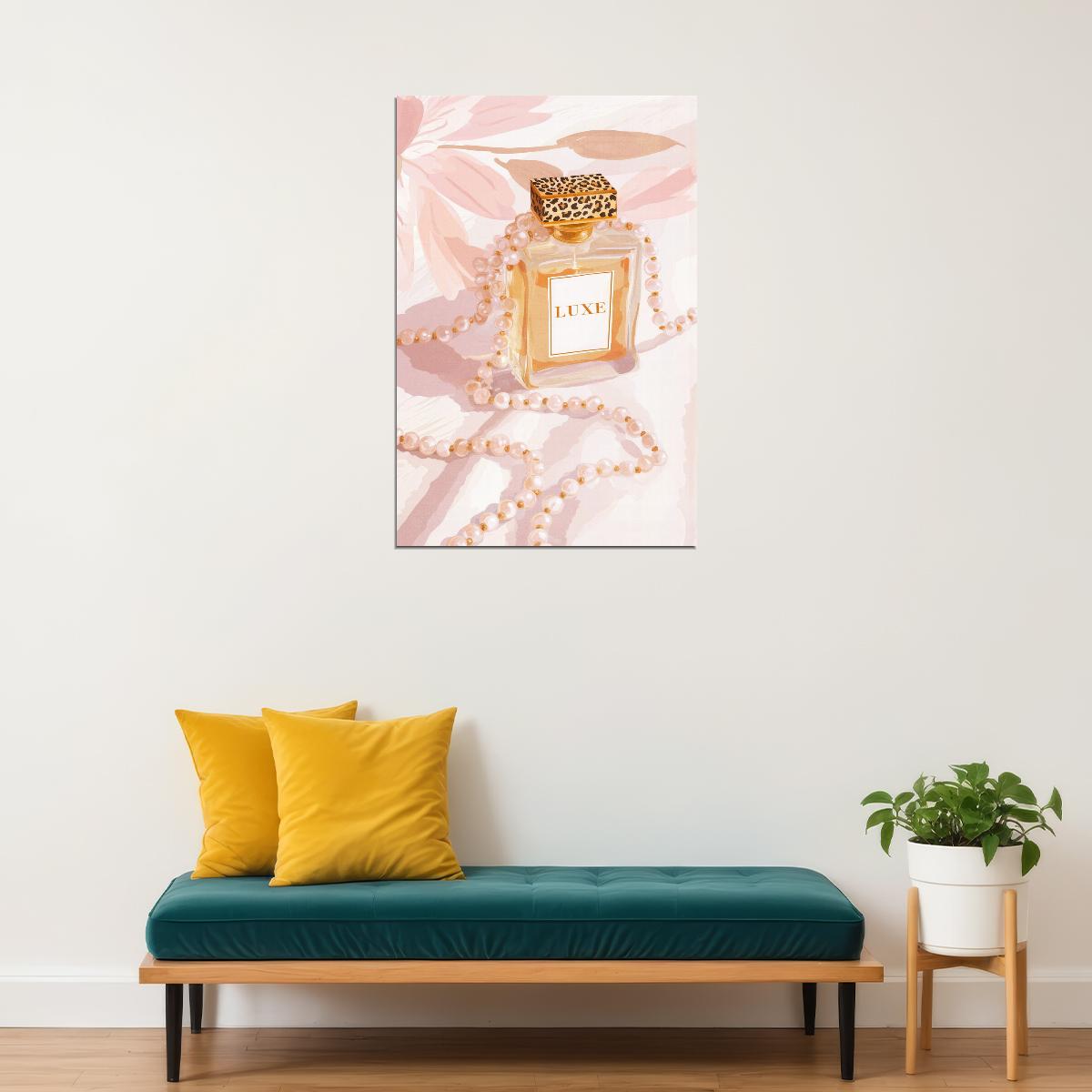 Coquette Wall Decor Leopard Perfume Bottle Wall Art Pink Posters For Room Aesthetic Feminine Bathroom or Bedroom Decor - xonomax