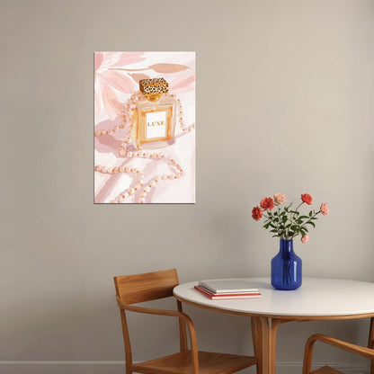 Coquette Wall Decor Leopard Perfume Bottle Wall Art Pink Posters For Room Aesthetic Feminine Bathroom or Bedroom Decor - xonomax
