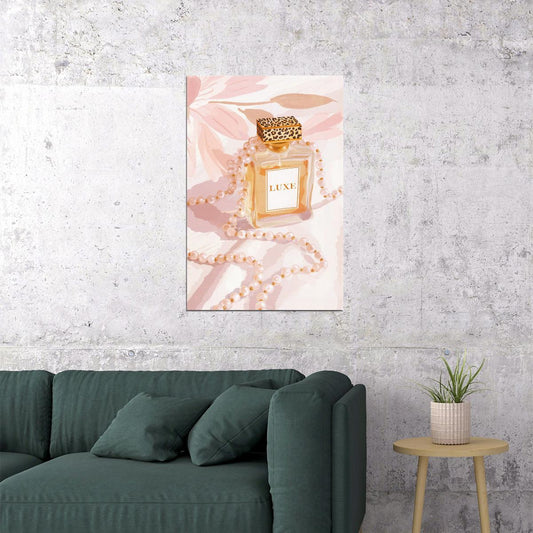 Coquette Wall Decor Leopard Perfume Bottle Wall Art Pink Posters For Room Aesthetic Feminine Bathroom or Bedroom Decor - xonomax