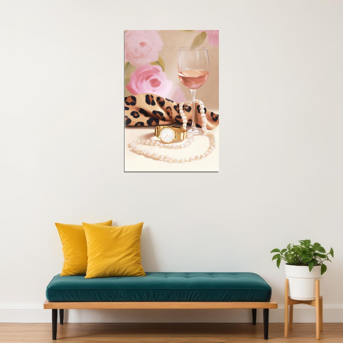 Coquette Wall Decor Soft Glam Fashion Wall Art Pink Posters For Room Aesthetic Feminine Bedroom or Bar Cart Decor - xonomax