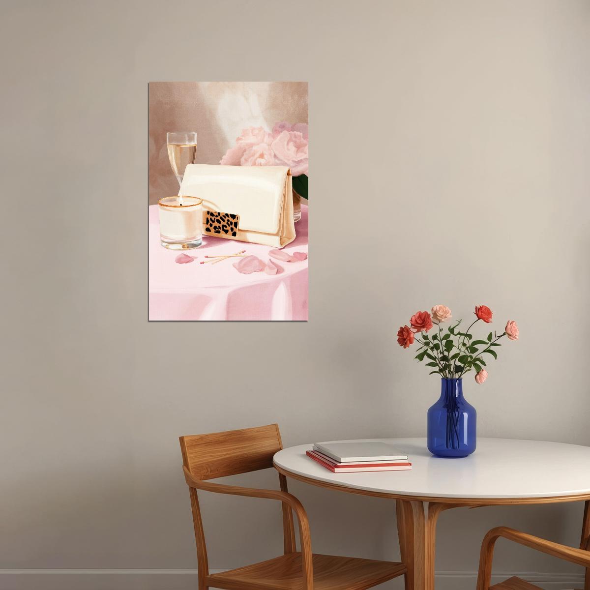 Coquette Wall Art Feminine Wall Decor Pink Posters For Room Aesthetic Fashion Bedroom or Vanity Decor - xonomax