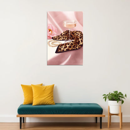 Coquette Cocktail Wall Art Girly Leopard Fashion Art Posters For Room Aesthetic Feminine Bar Cart Decor Print - xonomax