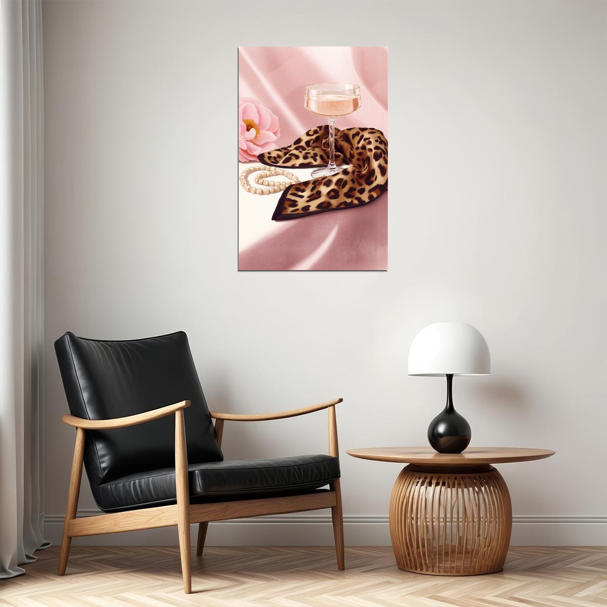 Coquette Cocktail Wall Art Girly Leopard Fashion Art Posters For Room Aesthetic Feminine Bar Cart Decor Print - xonomax