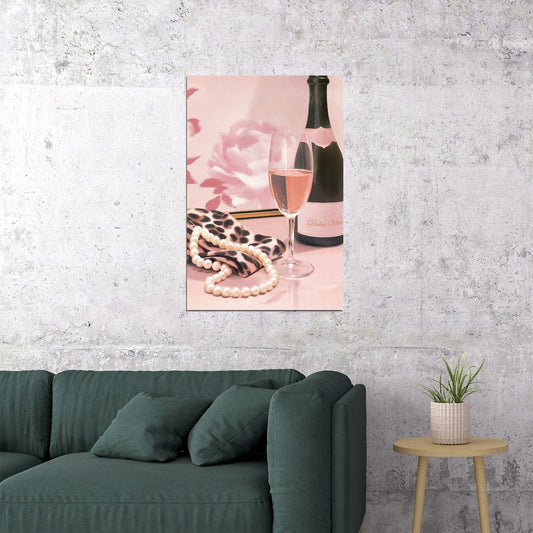 Coquette Wall Art Feminine Wall Decor Pink Posters For Room Aesthetic Soft Pink Bar Cart Decor - xonomax