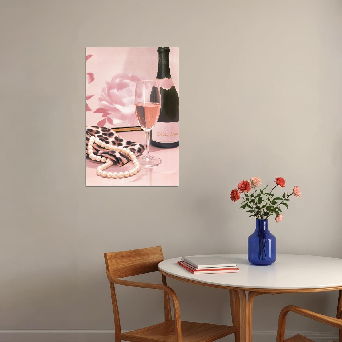 Coquette Wall Art Feminine Wall Decor Pink Posters For Room Aesthetic Soft Pink Bar Cart Decor - xonomax
