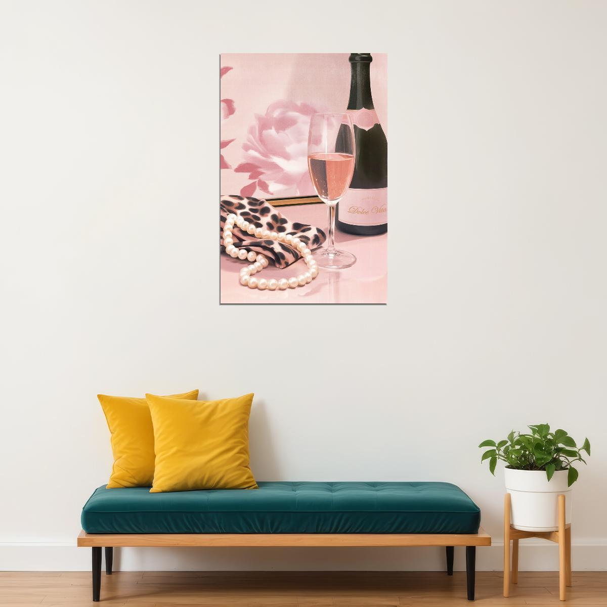 Coquette Wall Art Feminine Wall Decor Pink Posters For Room Aesthetic Soft Pink Bar Cart Decor - xonomax
