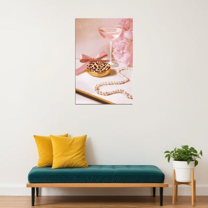 Soft Coquette Wall Art Girly Fashion Wall Decor Pink Posters For Room Aesthetic Feminine Bathroom Bar Cart Bedroom Decor - xonomax