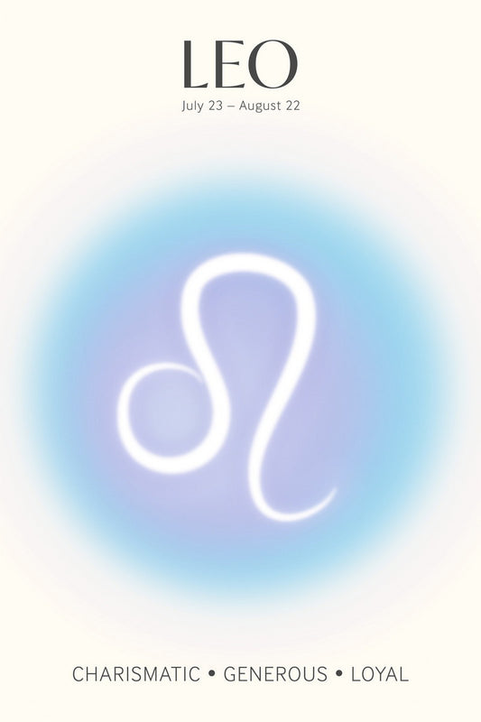 Leo Astrology Aura Poster Spiritual Zodiac Sign Wall Art with Pastel Gradient Dreamy Soft Abstract Print Celestial Ethereal Aesthetic Decor for Bedroom Dorm Home Office - xonomax