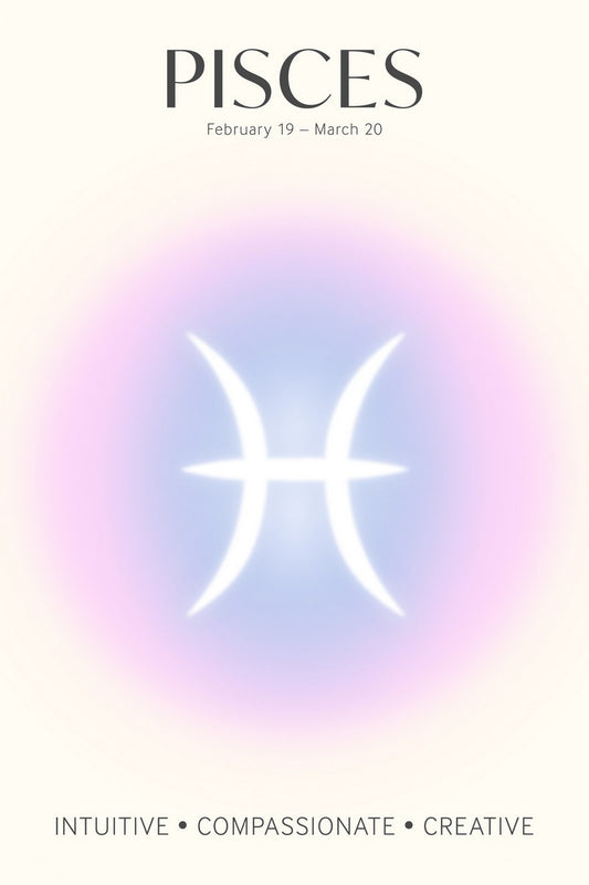 Pisces Astrology Aura Poster Spiritual Zodiac Sign Wall Art with Pastel Gradient Dreamy Soft Abstract Print Celestial Ethereal Aesthetic Decor for Bedroom Dorm Home Office - xonomax