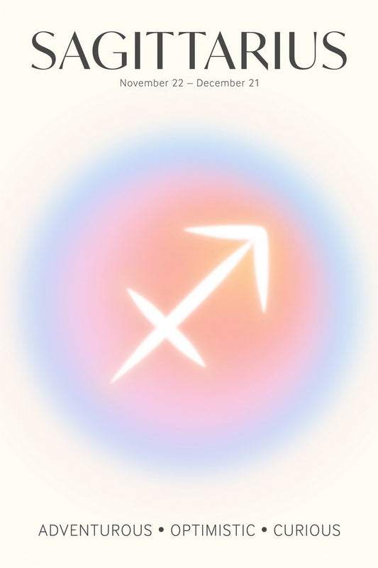 Sagittarius Astrology Aura Poster Spiritual Zodiac Sign Wall Art with Pastel Gradient Dreamy Soft Abstract Print Celestial Ethereal Aesthetic Decor for Bedroom Dorm Home Office