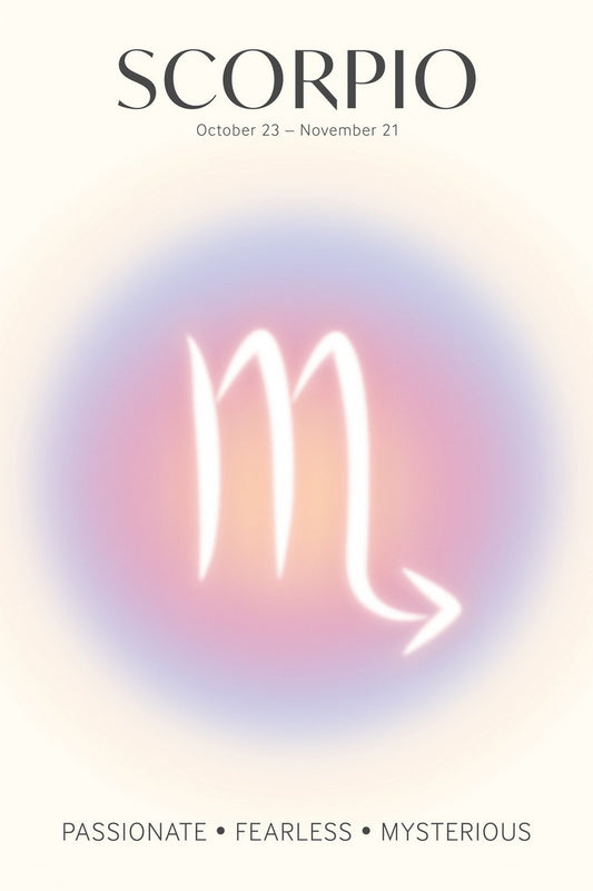 Scorpio Astrology Aura Poster Spiritual Zodiac Sign Wall Art with Pastel Gradient Dreamy Soft Abstract Print Celestial Ethereal Aesthetic Decor for Bedroom Dorm Home Office