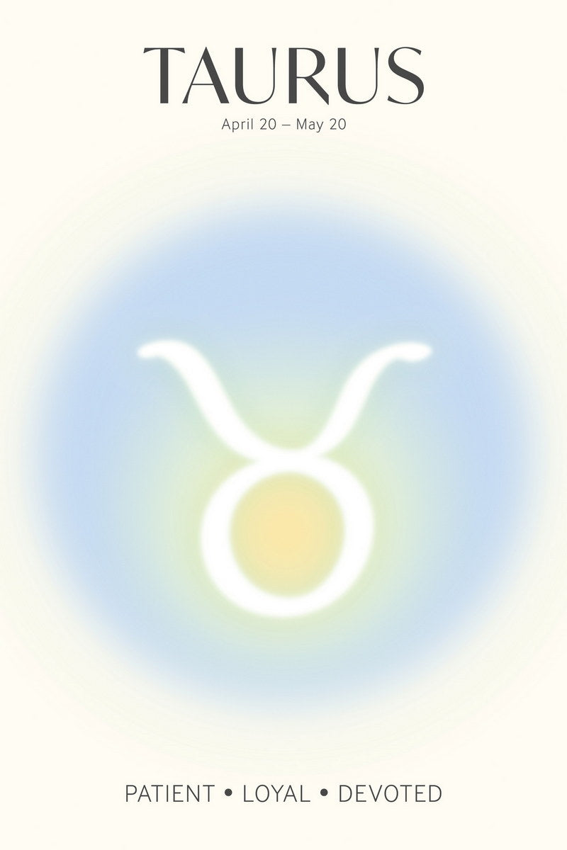 Taurus Astrology Aura Poster Spiritual Zodiac Sign Wall Art with Pastel Gradient Dreamy Soft Abstract Print Celestial Ethereal Aesthetic Decor for Bedroom Dorm Home Office - xonomax