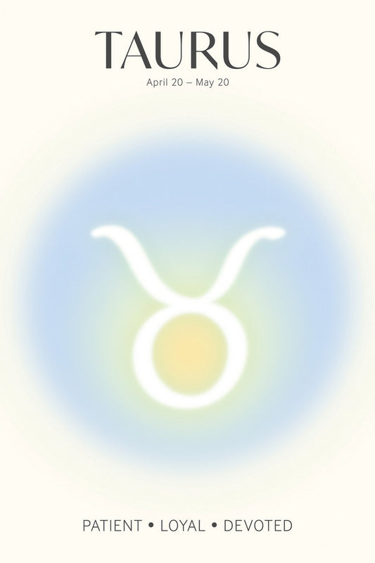 Taurus Astrology Aura Poster Spiritual Zodiac Sign Wall Art with Pastel Gradient Dreamy Soft Abstract Print Celestial Ethereal Aesthetic Decor for Bedroom Dorm Home Office - xonomax