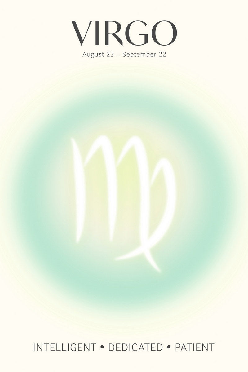 Virgo Astrology Aura Poster Spiritual Zodiac Sign Wall Art with Pastel Gradient Dreamy Soft Abstract Print Celestial Ethereal Aesthetic Decor for Bedroom Dorm Home Office - xonomax