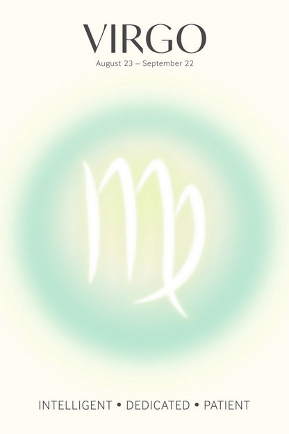 Virgo Astrology Aura Poster Spiritual Zodiac Sign Wall Art with Pastel Gradient Dreamy Soft Abstract Print Celestial Ethereal Aesthetic Decor for Bedroom Dorm Home Office - xonomax