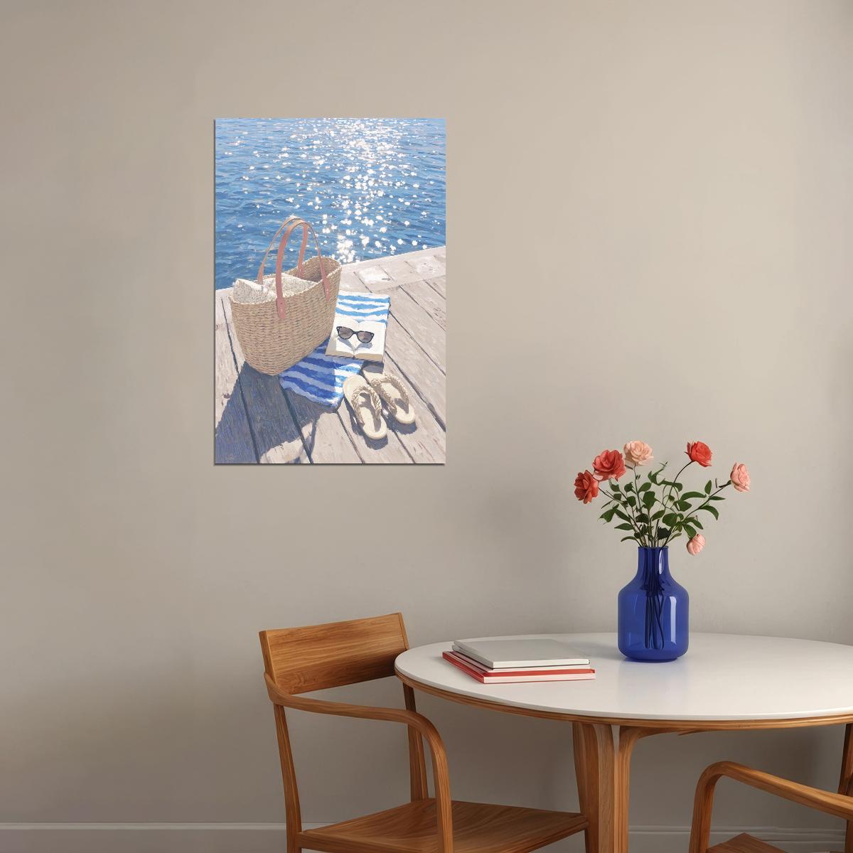 Coastal Granddaughter Painting Bookish Wall Art Coastal Cowgirl Beach Picnic for Teen Girls Room or Beachy Bedroom Aesthetic - xonomax