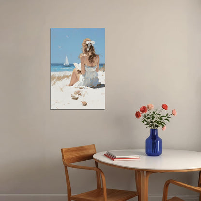 Coastal Granddaughter Painting Bookish Wall Art Coastal Cowgirl Room Decor for Teen Bedroom or Beachy Aesthetic Room - xonomax